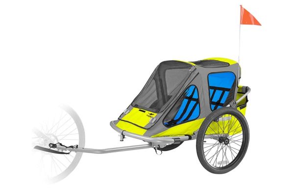 Rent a child trailer for kids 1-5 year old at Escape Tours Rentals on Sparks St., Ottawa. Child trailer rentals available daily